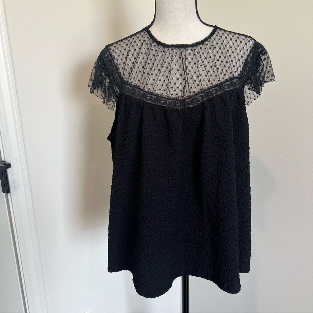 Elegant Black Lace Women's Top
